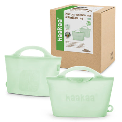 Haakaa Multipurpose Silicone Steamer & Sterilizer Bag – Reusable Microwave Steam Bag