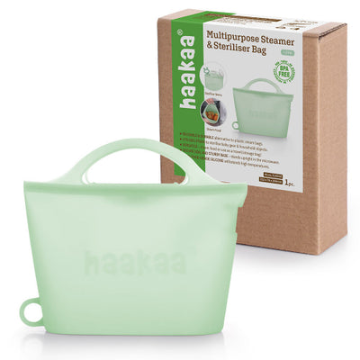 Haakaa Multipurpose Silicone Steamer & Sterilizer Bag – Reusable Microwave Steam Bag