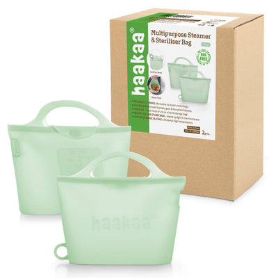 Haakaa Multipurpose Silicone Steamer & Sterilizer Bag – Reusable Microwave Steam Bag