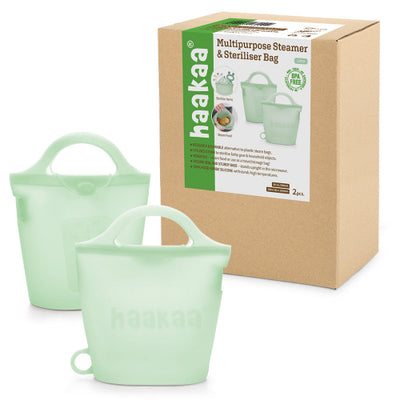 Haakaa Multipurpose Silicone Steamer & Sterilizer Bag – Reusable Microwave Steam Bag