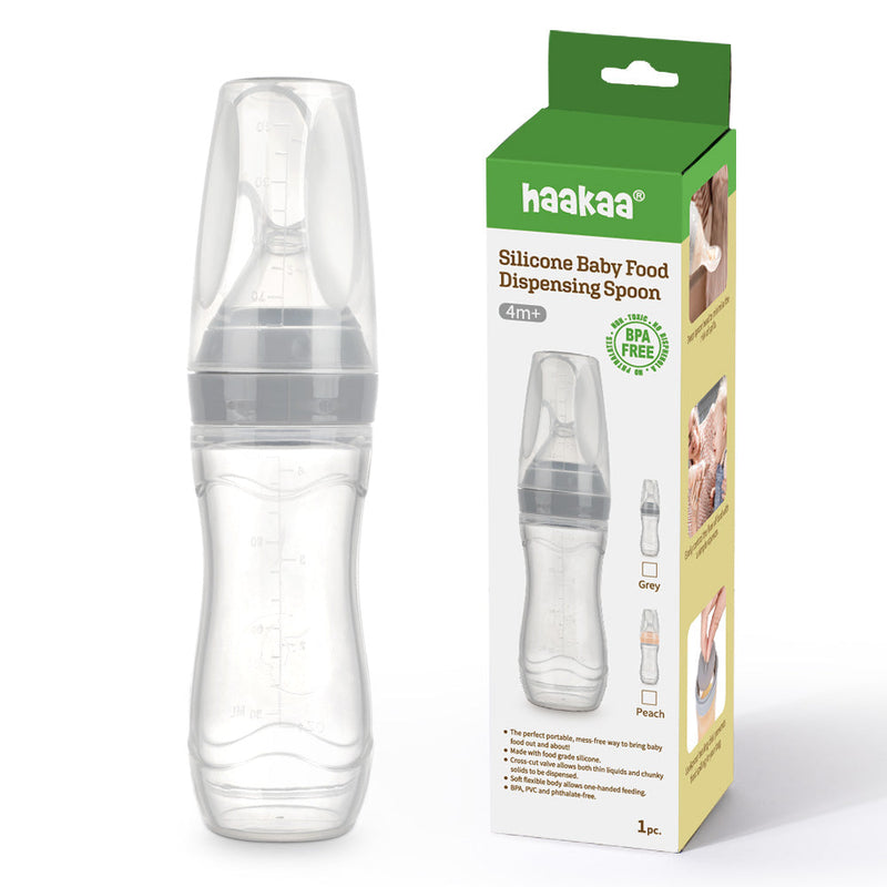 Haakaa Silicone Baby Food Dispensing Spoon – Leak-Proof Travel Feeding Spoon