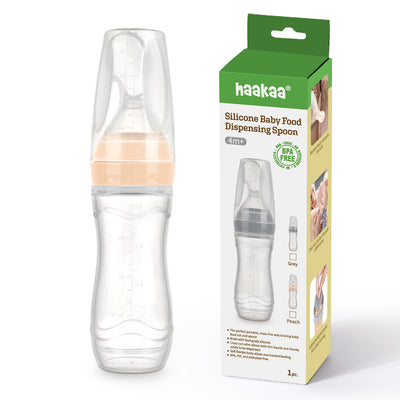 Haakaa Silicone Baby Food Dispensing Spoon – Leak-Proof Travel Feeding Spoon