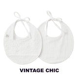 Premium Set of 2 Soft Cotton Gauze Newborn Bibs