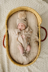 Luna + Luca Bunny Jacquard Romper – Organic Springtime Charm