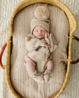 Luna + Luca Bunny Jacquard Romper – Organic Springtime Charm