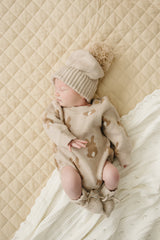 Luna + Luca Bunny Jacquard Romper – Organic Springtime Charm
