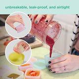 Olababy Silicone Baby Food Storage Containers with Lids (4-Pack) – 2oz or 4oz Stackable Freezer Pots