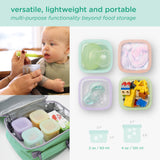 Olababy Silicone Baby Food Storage Containers with Lids (4-Pack) – 2oz or 4oz Stackable Freezer Pots
