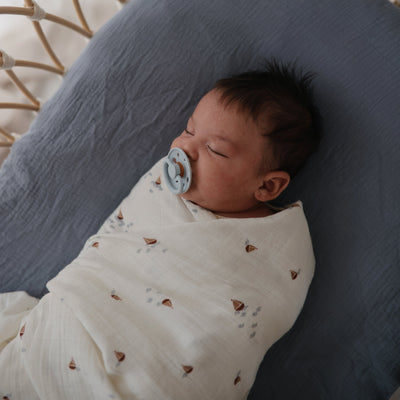 Mushie Organic Cotton Muslin Swaddle Blanket
