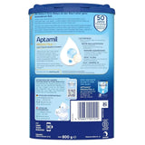 Aptamil Pronutra 2 800g back of can showing Lactofidus, GOS/FOS, DHA and ARA information and barcode