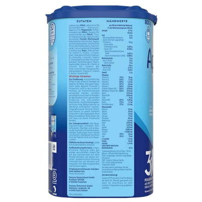 Aptamil Pronutra 3 800g ingredients list and nutrition facts per 100 ml on the can label