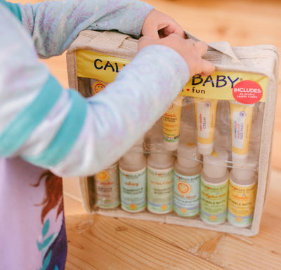 California Baby Plant-Based Baby Travel Kit – Organic Bath & Skincare Set with Reusable Travel Caddy