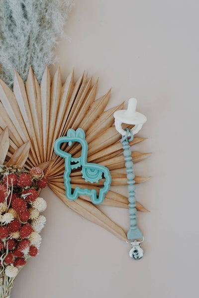 Sweetie Strap™ Silicone Pacifier Clip – Toast Beaded Design