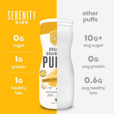 Cheddar & Cauliflower Spinach Organic Grain Free Puffs 6+Month