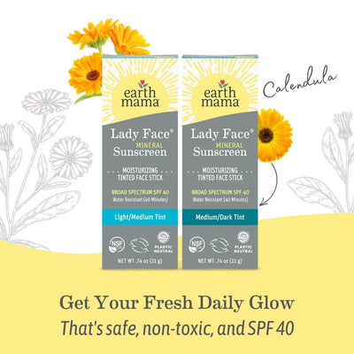 Lady Face Mineral Sunscreen Face Stick SPF 40: .74 oz. net wt. (21 g) / Medium/Dark Tint