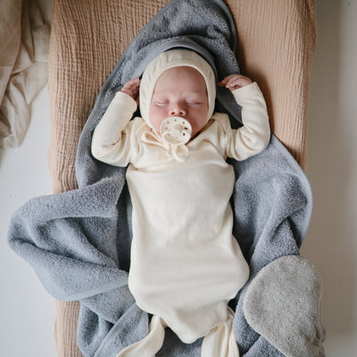Mushie Organic Cotton Hooded Baby Towel – Soft & Absorbent Bath Towel