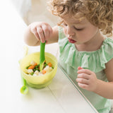 Olababy Baby Spoon Set – Long Feeding Spoon + Self-Feeding Training Spoon, Silicone, 6 Months+