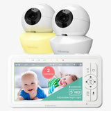 HD S2: Video Baby Monitor with 2 Cameras, Non Wifi, Split Screen & Night Light Machine