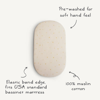 Muslin Bassinet Crib Sheet – 100% Cotton