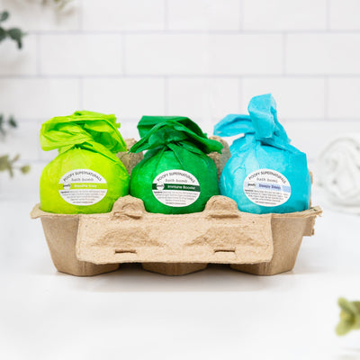 Poofy Organics Bath Bombs 6-Pack – 3 Scent Variety Set