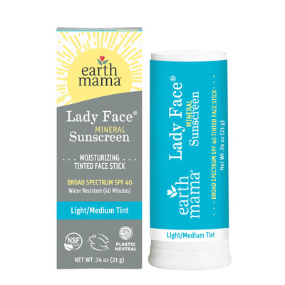 Lady Face Mineral Sunscreen Face Stick SPF 40: .74 oz. net wt. (21 g) / Medium/Dark Tint
