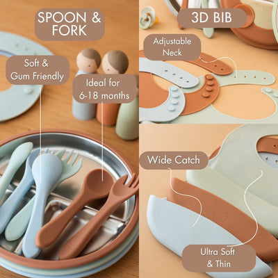 Stainless Steel Baby Feeding Set 6+ Months- Sage Green