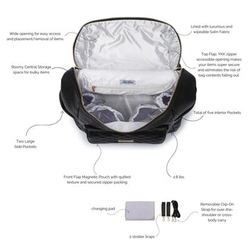 Luli Bebe Signature Diaper Bag – Ebony Black