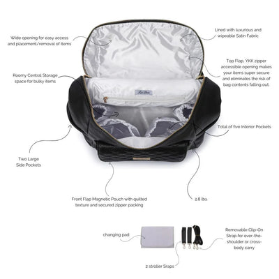 Luli Bebe Signature Diaper Bag – Ebony Black