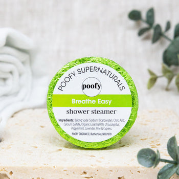 Poofy Organics Breathe Easy Shower Steamer – Eucalyptus Peppermint
