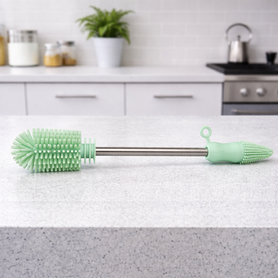 Haakaa Double-Ended Silicone Cleaning Brush – 360° Baby Bottle & Pump Cleaner