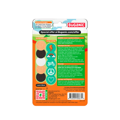 Buganic® Mosquito Repellent Cotton Stickers – DEET-Free Outdoor Protection