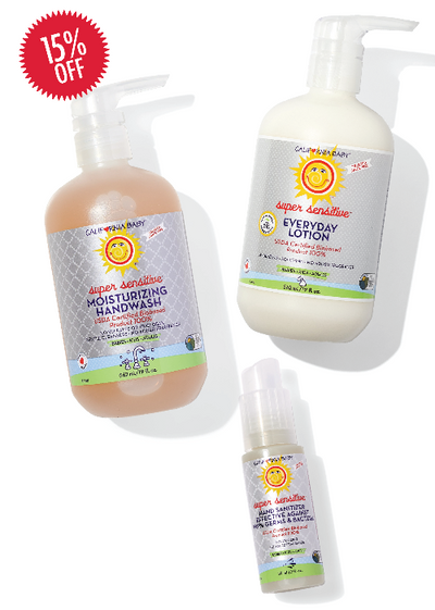 California Baby Super Sensitive Hand Wash & Lotion Set – Unscented Moisturizing Care for Dry Hands