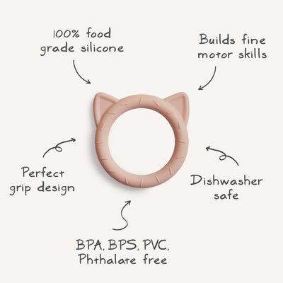 Mushie Cat Teether – Silicone Baby Teether