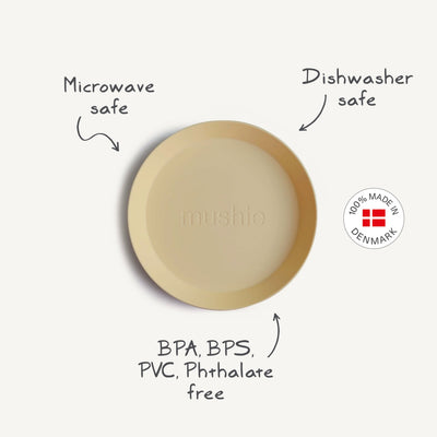 Mushie Round Dinnerware Plates – Non-Toxic Baby Plate Set
