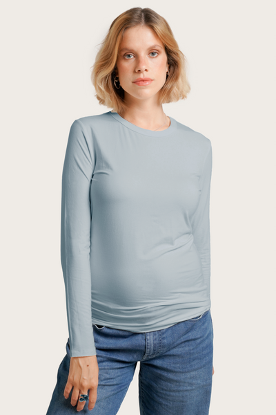 NOM Maternity Liv Long Sleeve Crew Neck Tee