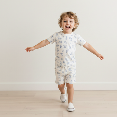 Makemake Organics Organic Tee & Shorts Set - Coastal