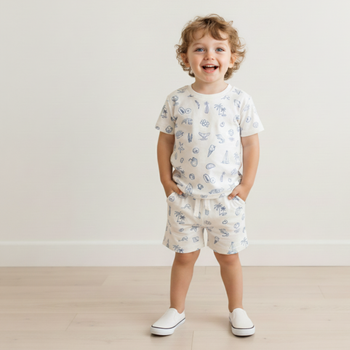 Makemake Organics Organic Tee & Shorts Set - Coastal