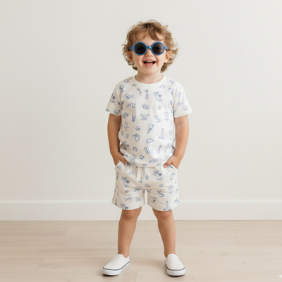 Makemake Organics Organic Tee & Shorts Set - Coastal
