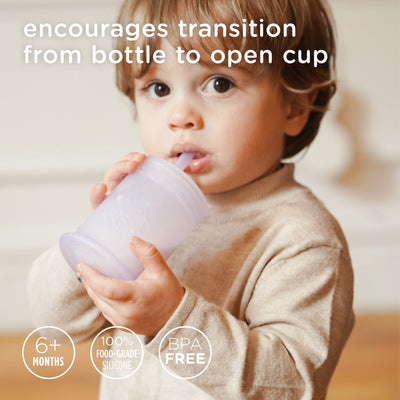 Olababy 5oz Silicone Training Cup with Straw Lid – 2-in-1 Infant Straw Cup & Open Cup, 6 Months+
