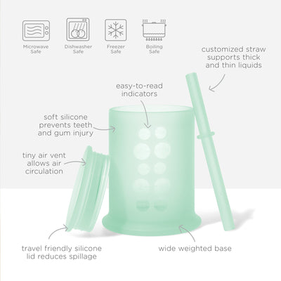 Olababy 5oz Silicone Training Cup with Straw Lid – 2-in-1 Infant Straw Cup & Open Cup, 6 Months+