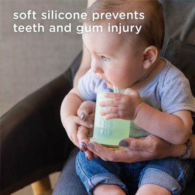 Olababy 5oz Silicone Training Cup with Straw Lid – 2-in-1 Infant Straw Cup & Open Cup, 6 Months+