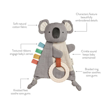 Bitzy Crinkle Sensory Toy with Teether – Bunny