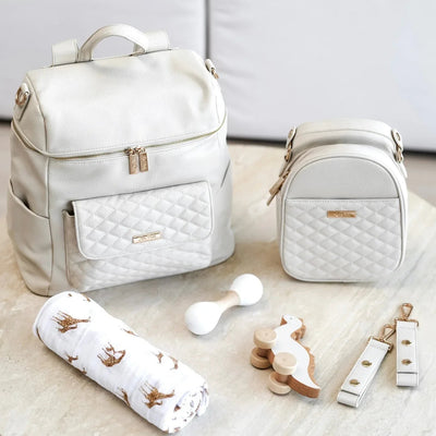 Luli Bebe Signature Diaper Bag – Pearl White