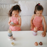 Mushie Stacking Cups Toy – Rundetårn Stacking Tower for Toddlers
