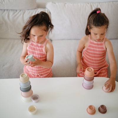 Mushie Stacking Cups Toy – Rundetårn Stacking Tower for Toddlers