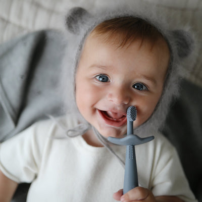 Mushie Star Training Toothbrush – Silicone Toddler Toothbrush