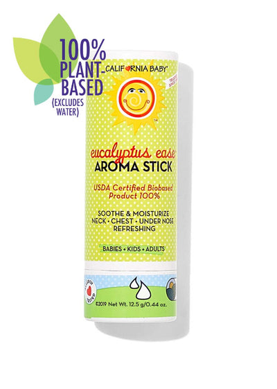 California Baby Refreshing Aroma Stick – Eucalyptus Relief Balm for Babies & Family