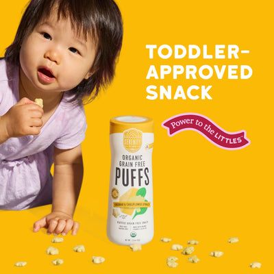 Cheddar & Cauliflower Spinach Organic Grain Free Puffs 6+Month