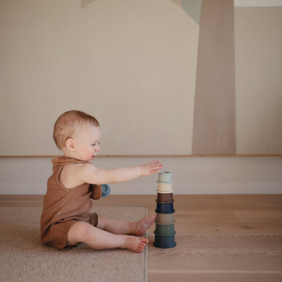 Mushie Stacking Cups Toy – Rundetårn Stacking Tower for Toddlers