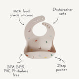 Mushie Silicone Baby Bib – Adjustable Catch-All Bib